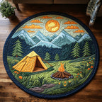 Nature Hideaway Round Mat Rug - washable non-slip printed rug