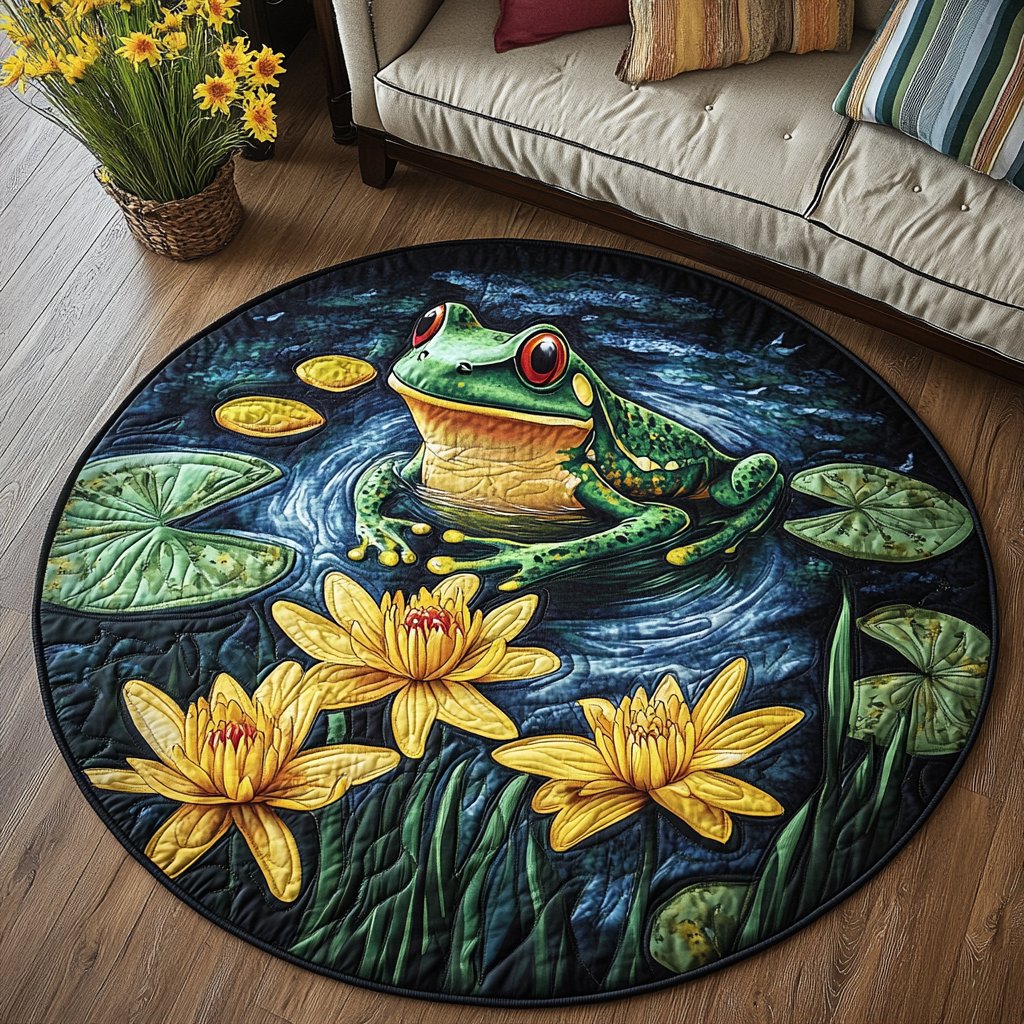 Nature Nest Round Mat Rug - washable non-slip printed rug
