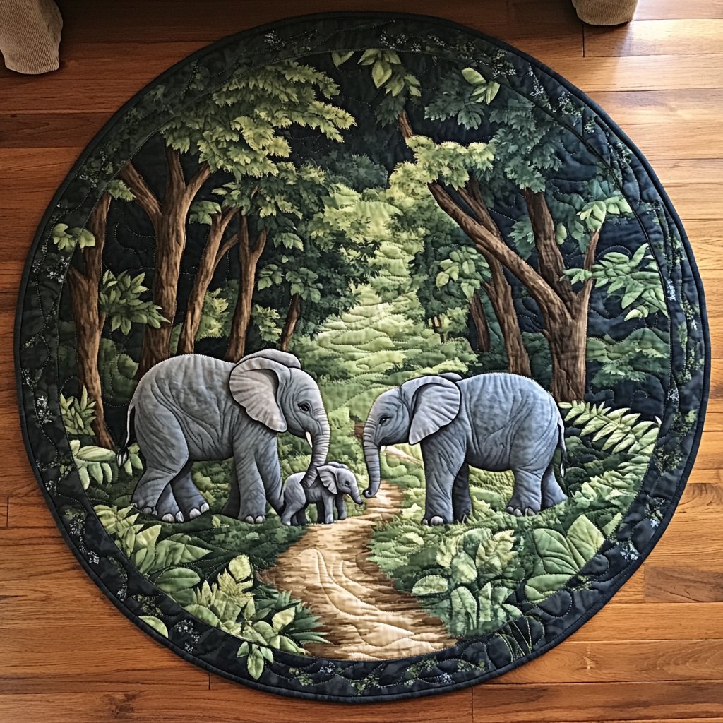 Nature Pulse Round Mat Rug - washable non-slip printed rug