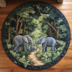 Nature Pulse Round Mat Rug - washable non-slip printed rug