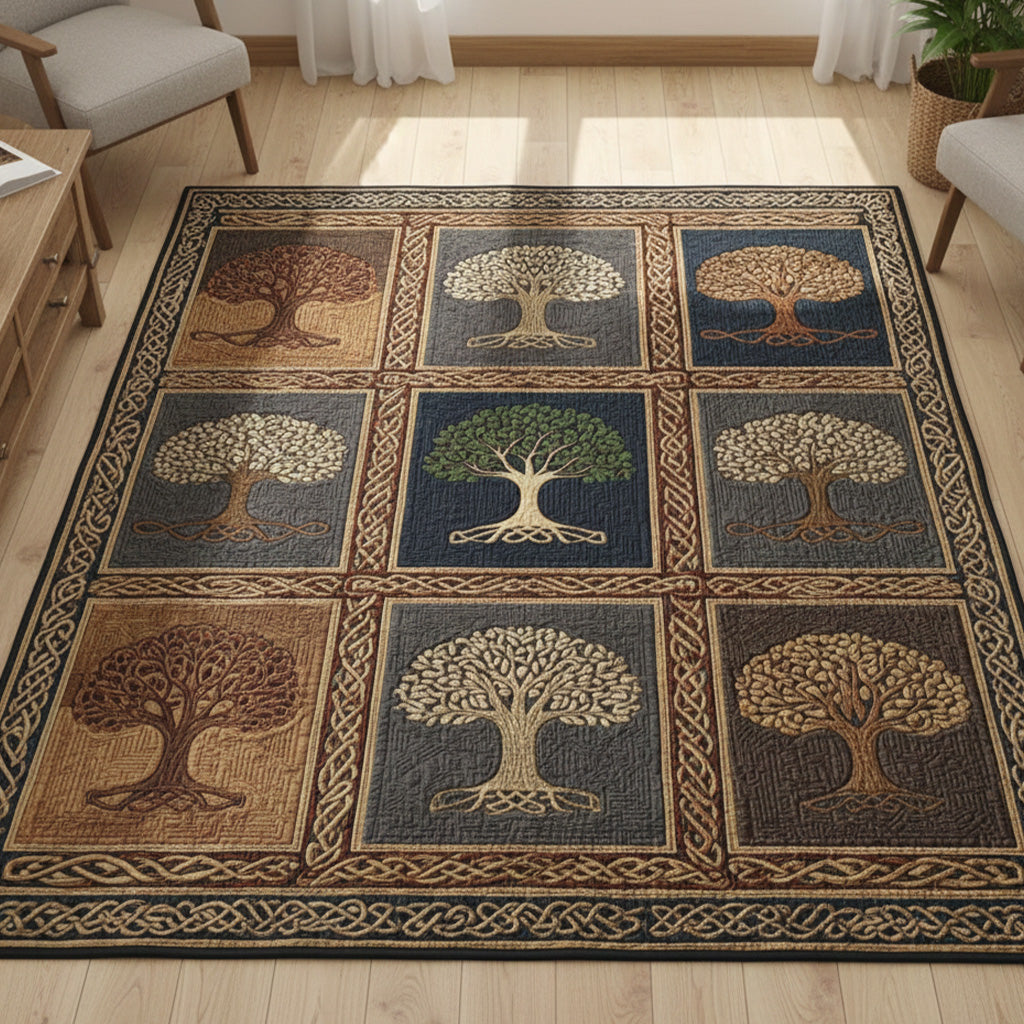 Nature Roots area rug in a living room