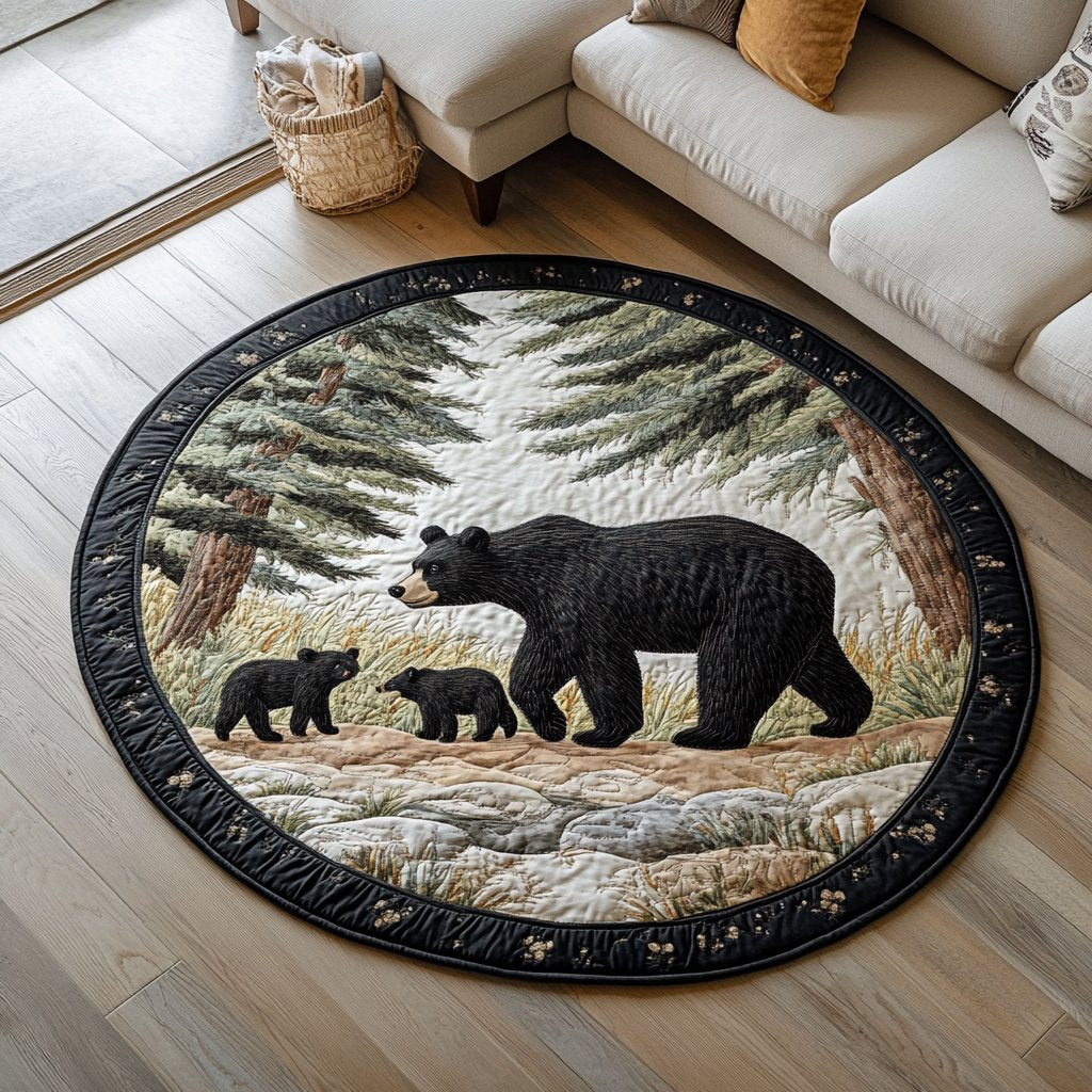 Nature Strength Round Mat Rug - washable non-slip printed rug