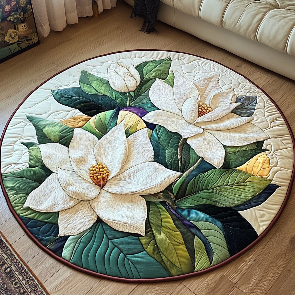 Nature Whisper Round Mat Rug - washable non-slip printed rug