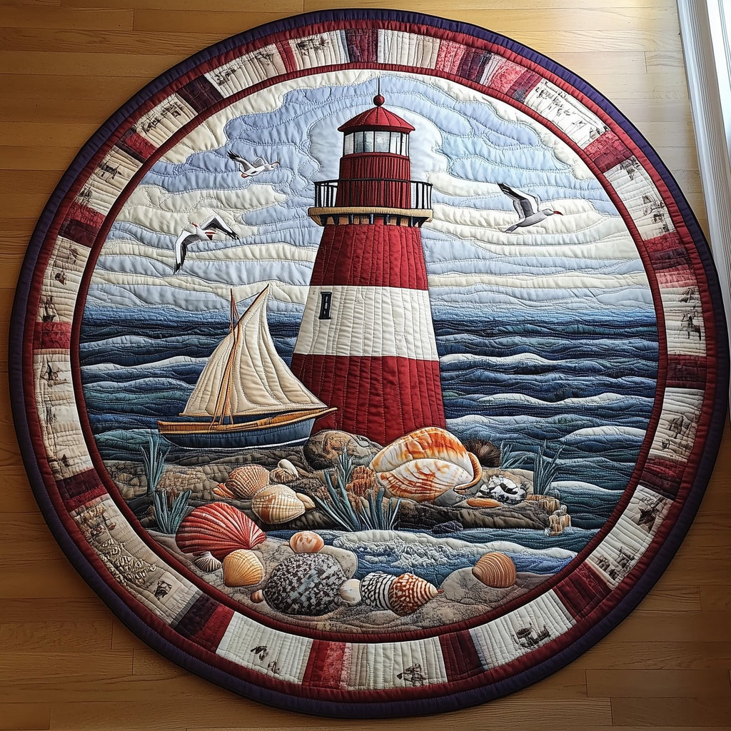 Nautical Lighthouse Round Mat Rug - Nature Design | Serene Home Decor