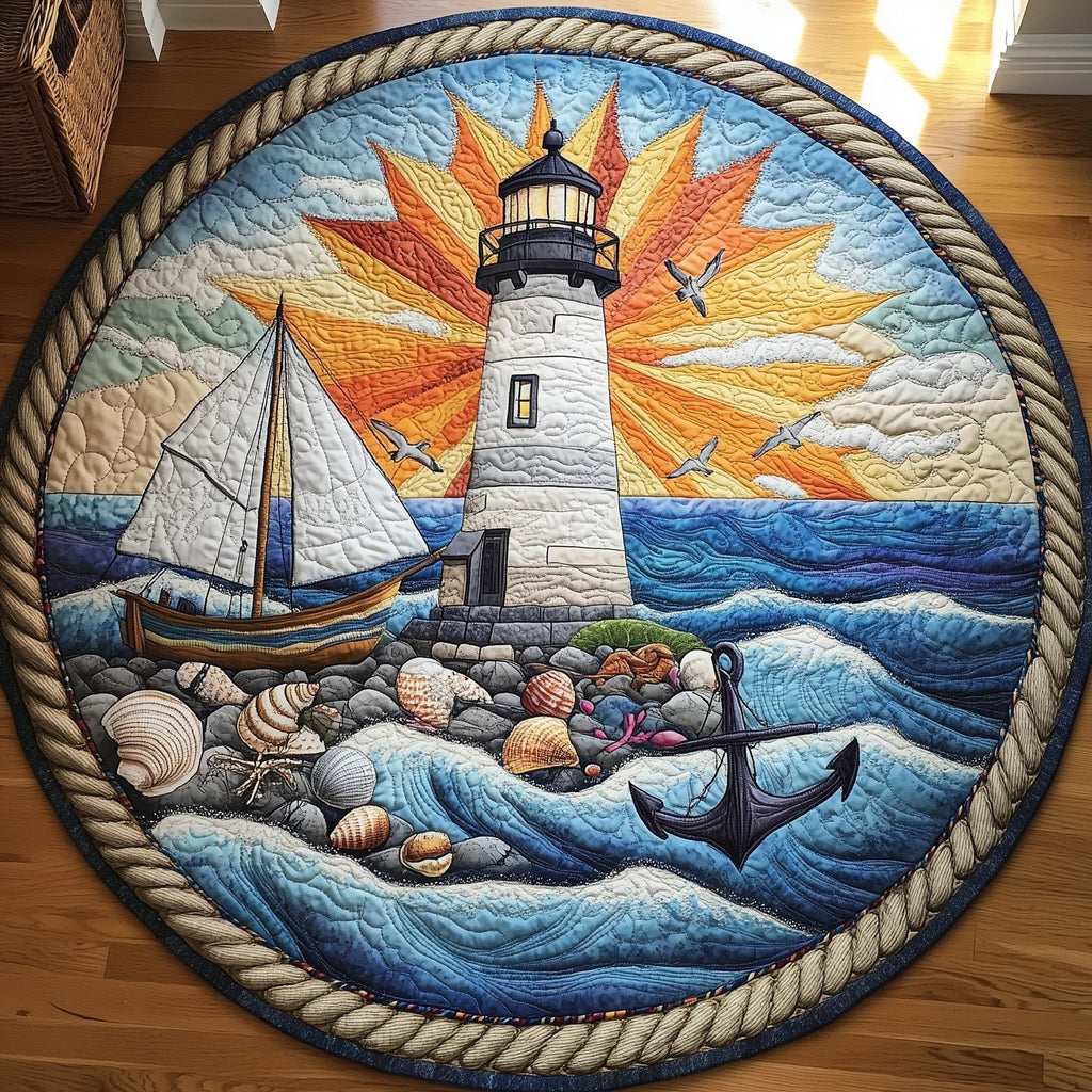 Nautical Lighthouse Round Mat Rug - Nature Design | Serene Home Decor