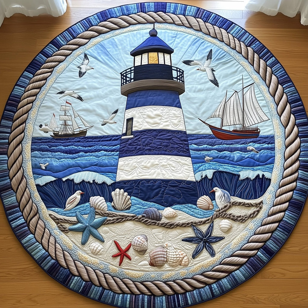 Nautical Lighthouse Round Mat Rug - Nature Design | Serene Home Decor