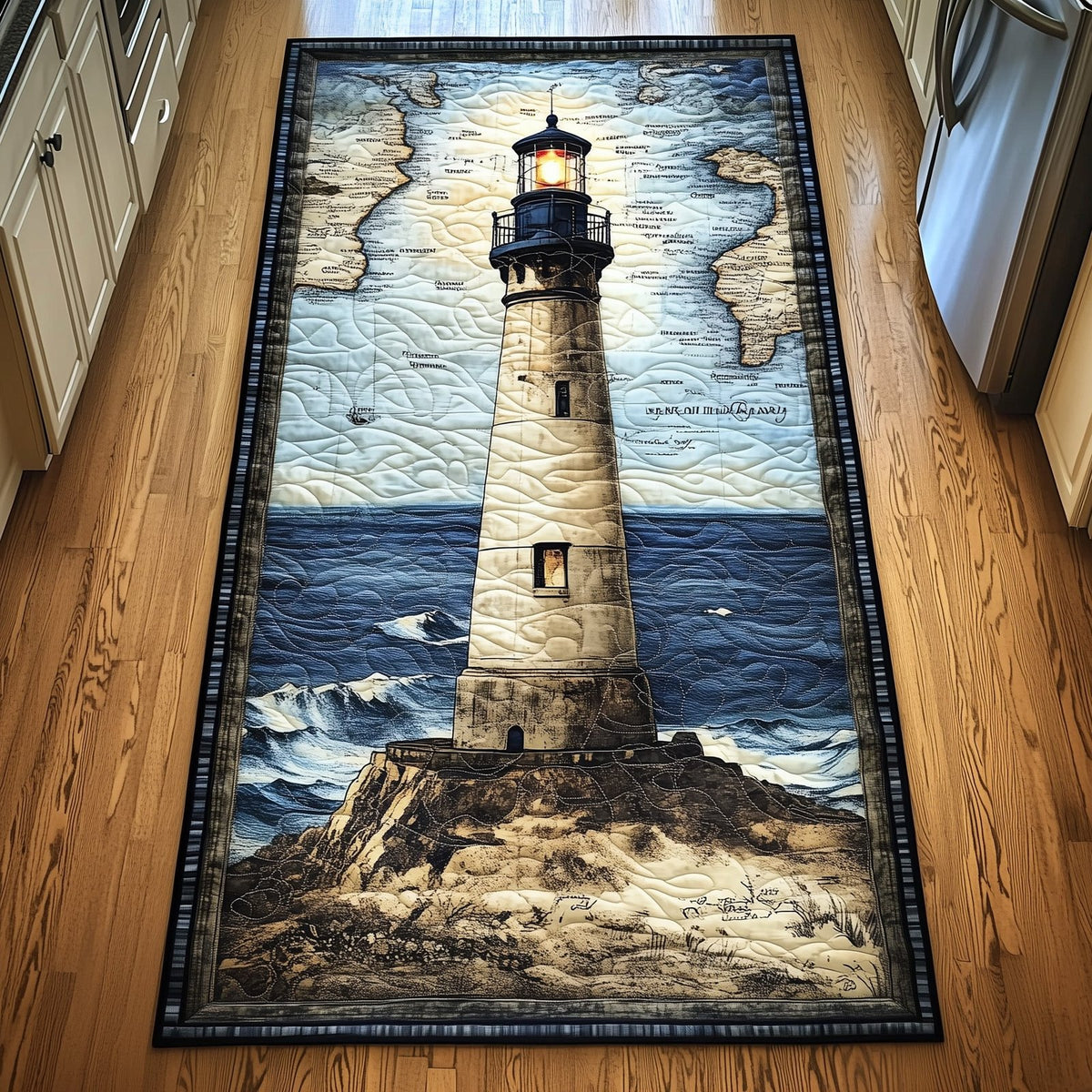 Nautical Lighthouse Runner Rug - Nature Design | Serene Runner Rug