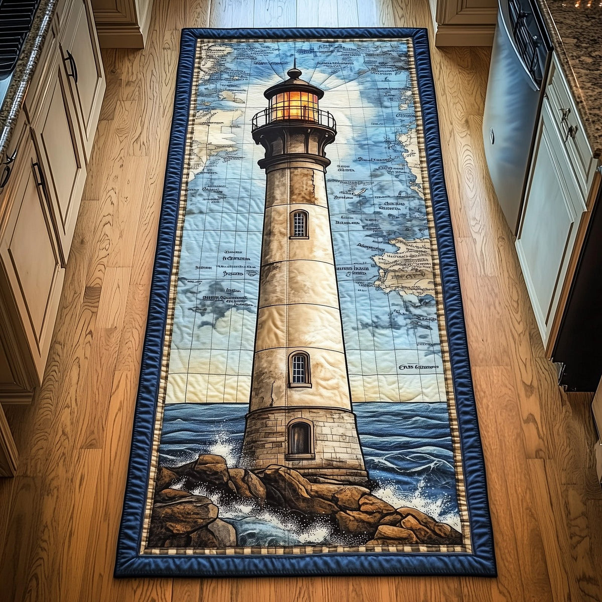 Nautical Lighthouse Runner Rug - Nature Design | Serene Runner Rug