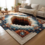 Navajo Depth area rug in a living room