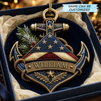Navy Anchor Pride Christmas Ornament