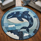 Nebula Whale Round Mat Rug - washable non-slip printed rug