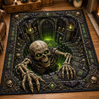Necromancer Crypt Gate area rug in a living room