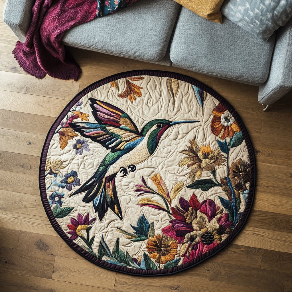 Nectar Dancer Round Mat Rug - washable non-slip printed rug