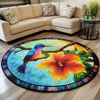 Nectar Glide Round Mat Rug - washable non-slip printed rug