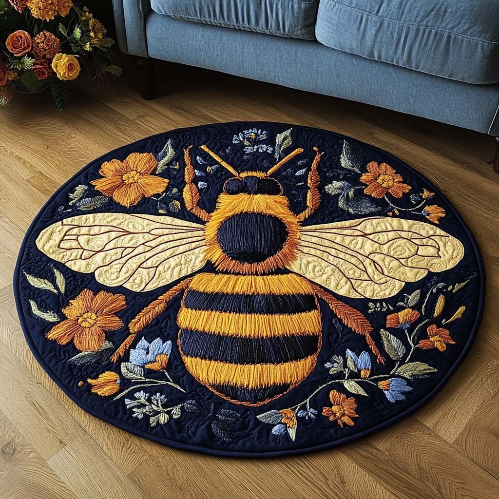 Nectar Navigator Round Mat Rug - washable non-slip printed rug