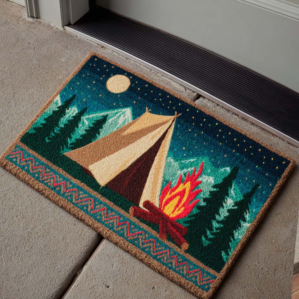 Night Camp Doormat - Nature Design | Printed Welcome Doormat