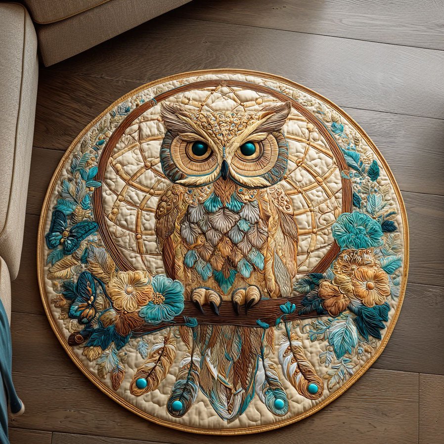 Night Catcher Round Mat Rug - Cute Pet Design | Animal Printed Home Decor