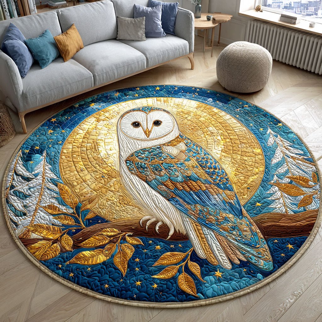 Night Flight Round Mat Rug - washable non-slip printed rug