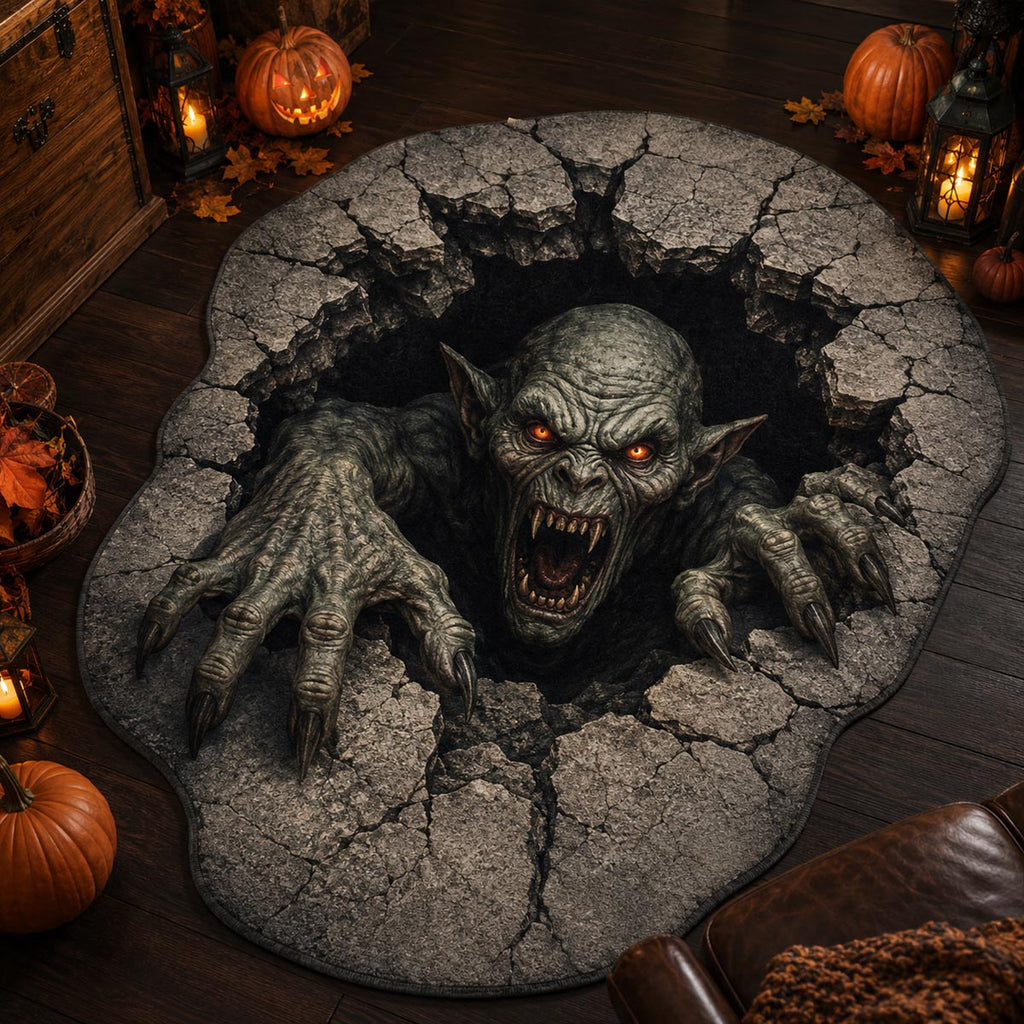 Nightmare Breakout Custom Shape Area Rug - Nature Design | Die-Cut Non-Slip Rug - washable non-slip printed rug