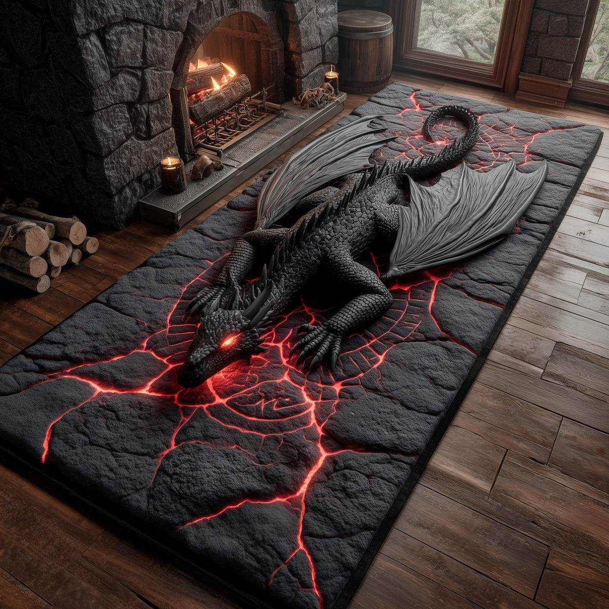 Nightmare Dragon Runner Rug - Nature Design | Serene Runner Rug