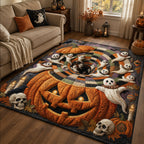 Nightmare Tunnel area rug in a living room