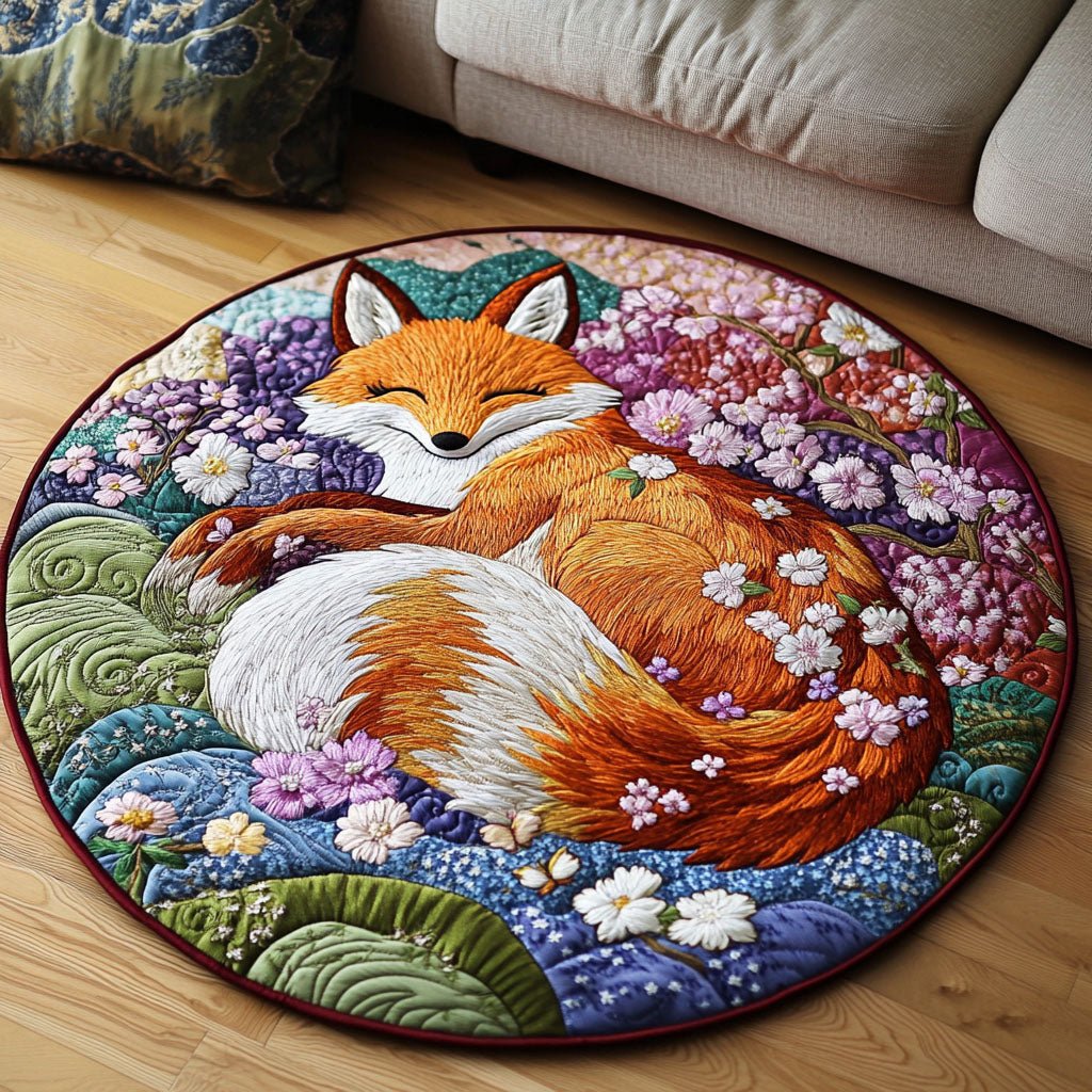 Nine Tail Flame Round Mat Rug - washable non-slip printed rug