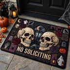 No Soliciting Doormat - Nature Design | Printed Welcome Doormat - washable non-slip printed rug
