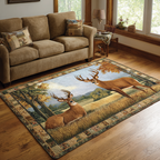 Noble Deer area rug in a living room