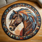 Noble Path Round Mat Rug - washable non-slip printed rug
