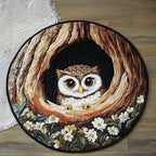 Nocturnal Whispers Round Mat Rug - washable non-slip printed rug