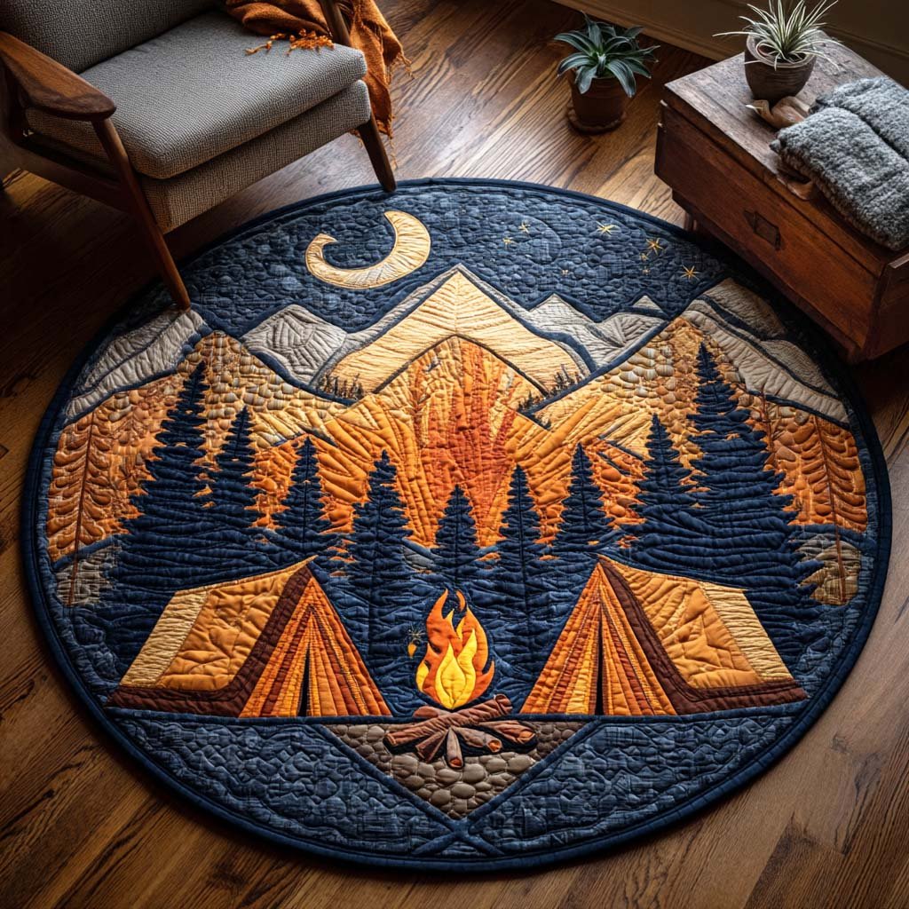 Nomad Nights Round Mat Rug - washable non-slip printed rug