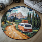 Nomads Dream Round Mat Rug - washable non-slip printed rug