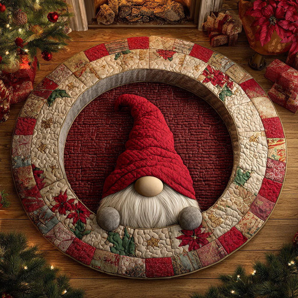 Nordic Cheer Round Mat Rug - washable non-slip printed rug