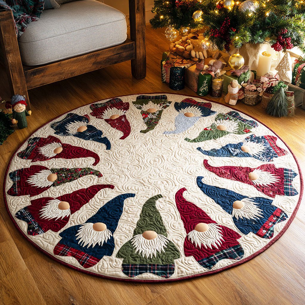 Nordic Whispers Round Mat Rug - washable non-slip printed rug