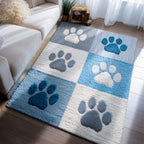 Nordic Winter Paw area rug in a living room