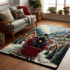 North Pole Journey area rug in a living room