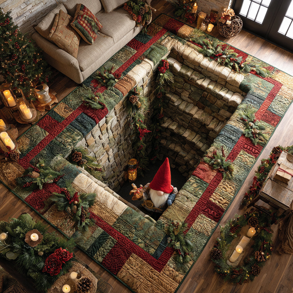 North Pole Portal area rug in a living room