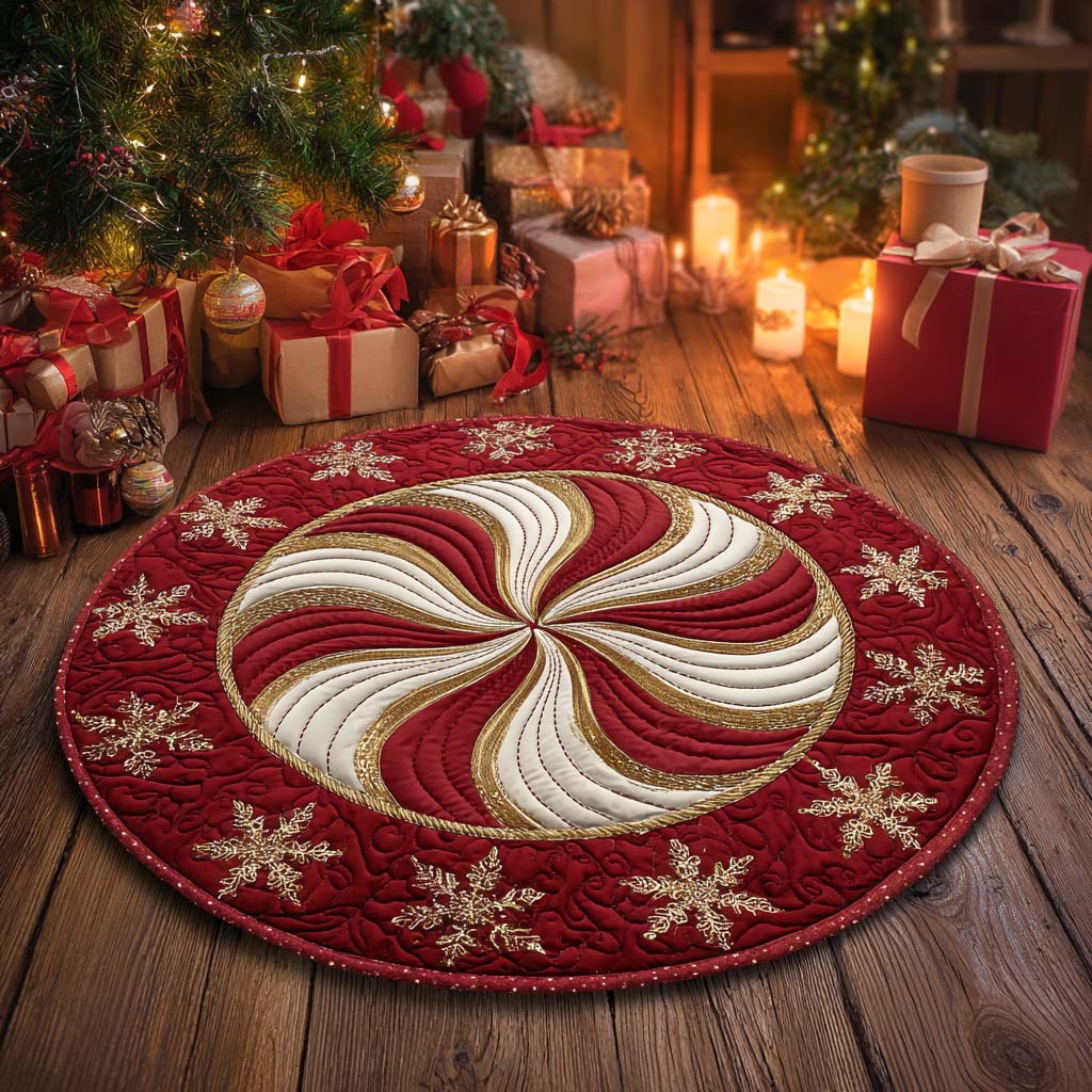 North Pole Swirl Round Mat Rug NCU0XD531