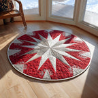 North Star Round Mat Rug - washable non-slip printed rug