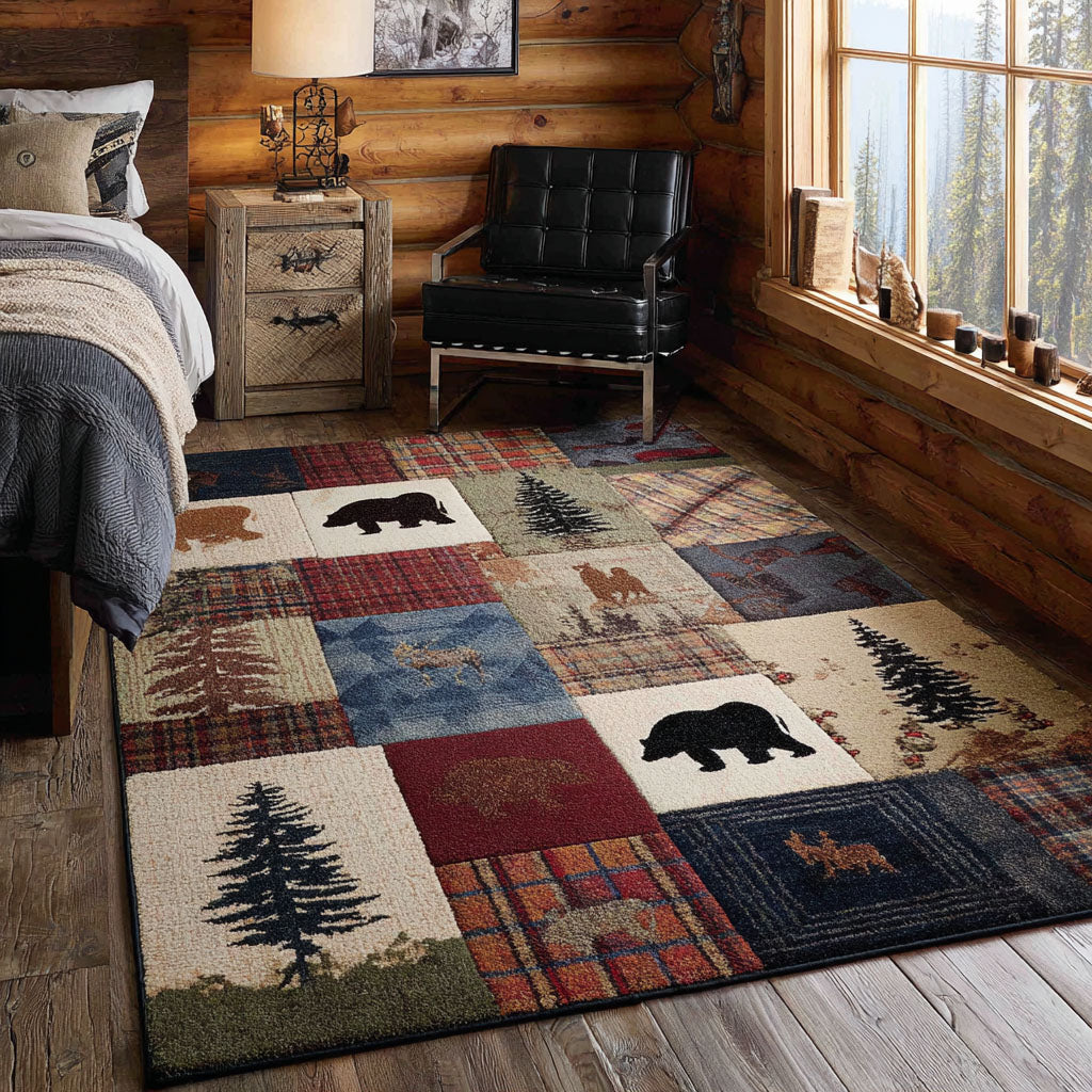 Northern Roam area rug in a living room