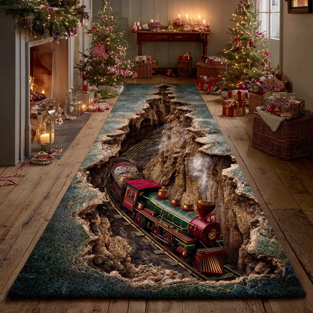 Northern Winter Line Runner Carpet Runner Rug - Cute Pet Design | Animal Printed Runner Rug