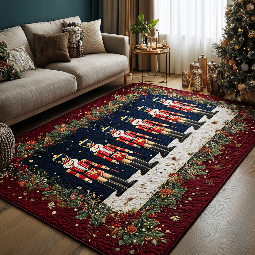 Nutcracker Charm area rug in a living room