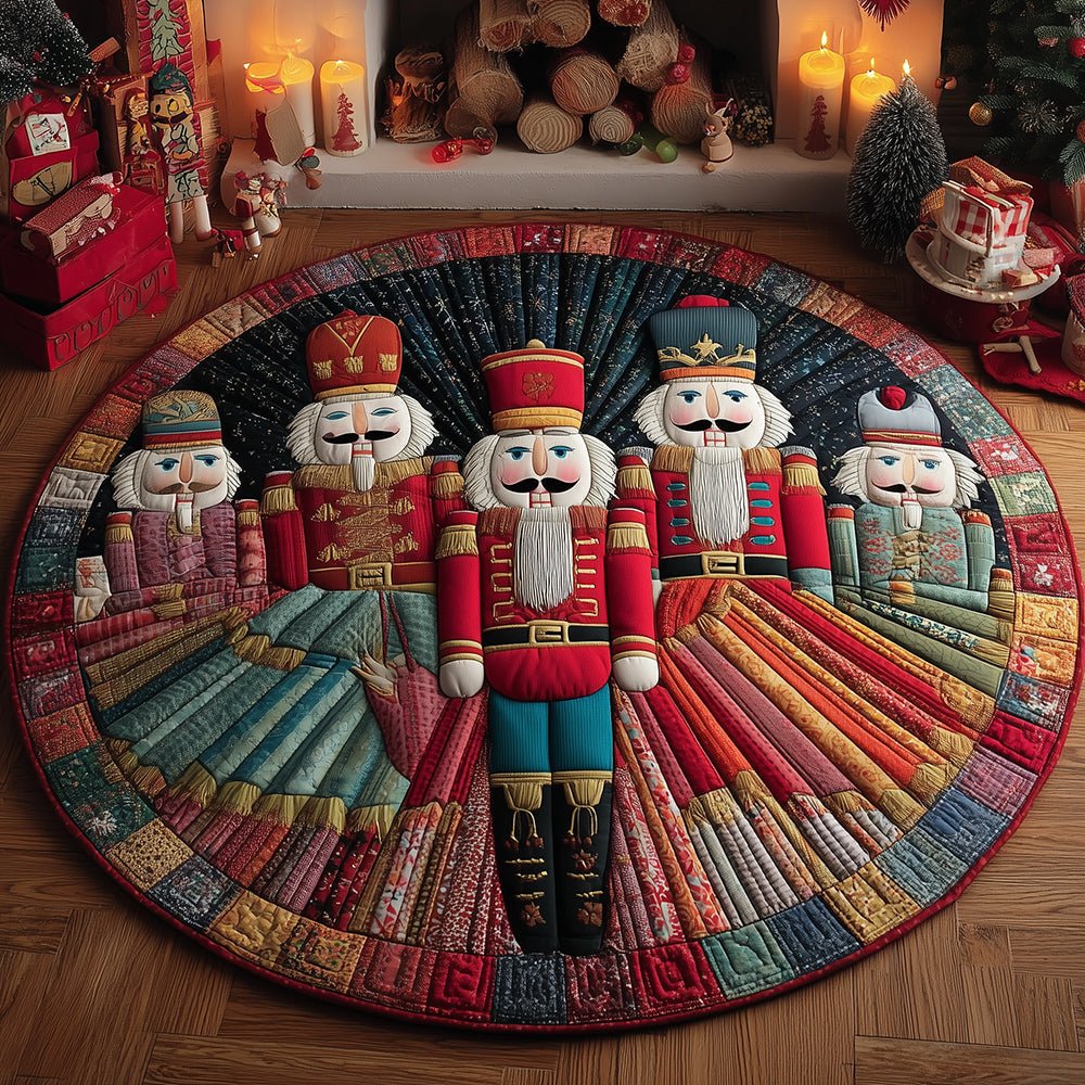 Nutcracker Dreams Round Mat Rug - washable non-slip printed rug