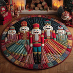 Nutcracker Dreams Round Mat Rug - washable non-slip printed rug