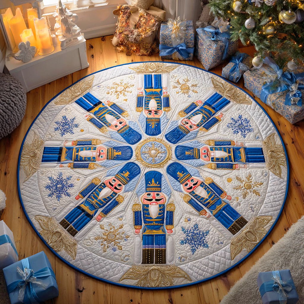Nutcracker Guard Round Mat Rug - washable non-slip printed rug