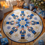 Nutcracker Guard Round Mat Rug - washable non-slip printed rug