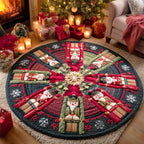 Nutcracker Night Round Mat Rug - washable non-slip printed rug