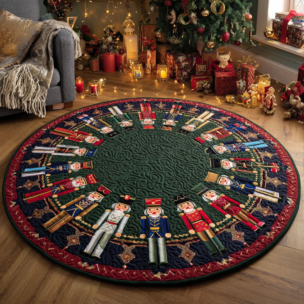 Nutcracker Ring Round Mat Rug - washable non-slip printed rug