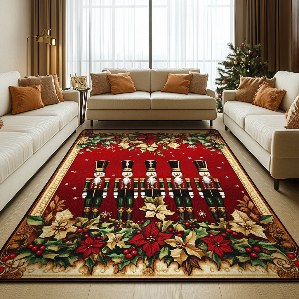 Nutcracker Tales area rug in a living room