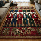 Nutcracker Whisper area rug in a living room